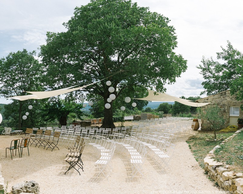 Cérémonie de mariage sous un arbre centenaire au Domaine de Coulon